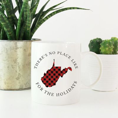 Red Buffalo Plaid West Va. Ceramic Mug Image 1
