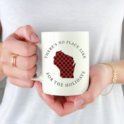 Red Buffalo Plaid Wisconsin Ceramic Mug Image 1