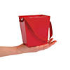 Red Candy Buckets with Ribbon Handle - 6 Pc. Image 1