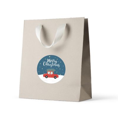 Red Christmas Car with Tree Gift Labels Image 1