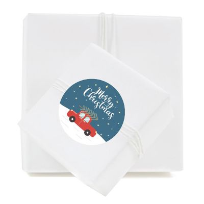 Red Christmas Car with Tree Gift Labels Image 2