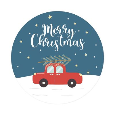 Red Christmas Car with Tree Gift Labels Image 3