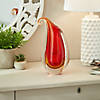 Red Curl Art Glass Vase 6.5X3X10.75" Image 2