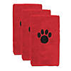 Red Embroidered Paw Small Pet Towel (Set Of 3) Image 1