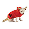 Red Embroidered Paw X-Small Pet Robe Image 1