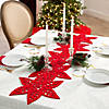 Red Felt Poinsettia Table Runner Image 1