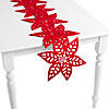 Red Felt Poinsettia Table Runner Image 1