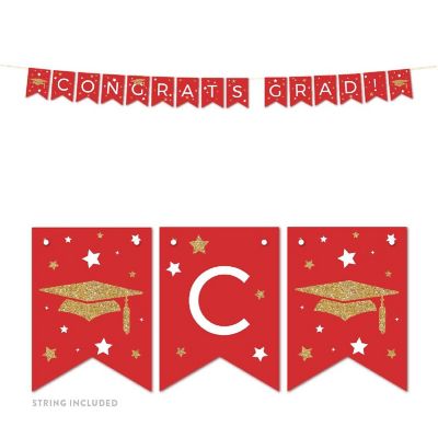 Red Gold Congrats Grad 5ft Image 1