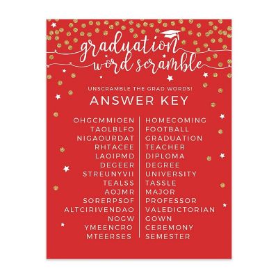 Red Gold Grad Word Scramble, 20pk Image 1