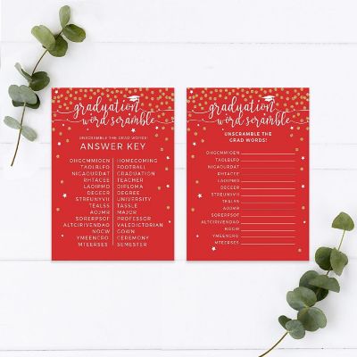 Red Gold Grad Word Scramble, 20pk Image 1