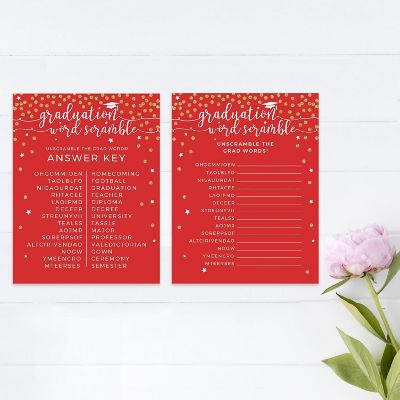 Red Gold Grad Word Scramble, 20pk Image 3