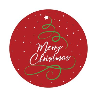 Red Green Christmas Calligraphy Labels Image 3