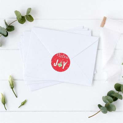 Red Green Christmas Joy Gift Labels Image 1
