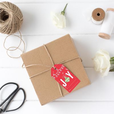 Red Green Christmas Joy To/From Gift Tag Image 1