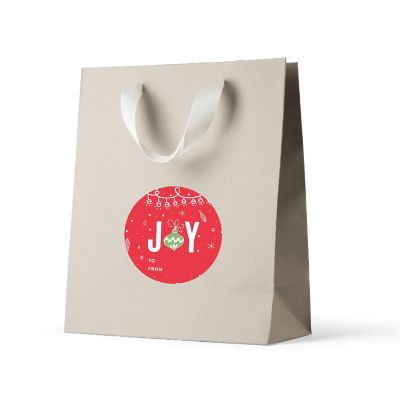 Red Green Christmas Joy To/From Labels Image 1