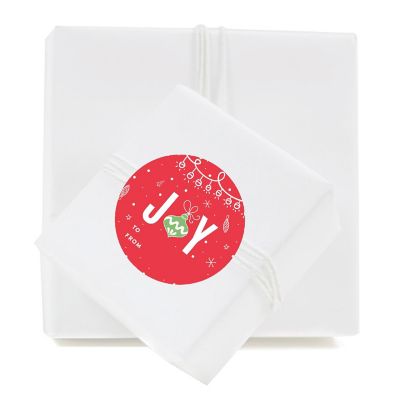 Red Green Christmas Joy To/From Labels Image 2