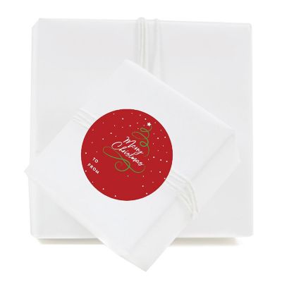 Red Green Christmas Tree To/From Labels Image 2