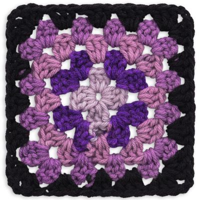 Red Heart All in One Granny Square-Grape Granny Image 1