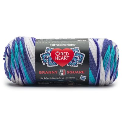 Red Heart All in One Granny Square-Soft White - Amethyst Image 1