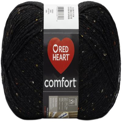 Red Heart Comfort Yarn-Black Fleck Image 1
