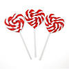 Red Heart-Shaped Swirl Lollipops - 12 Pc. Image 1