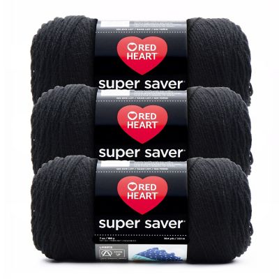 Red Heart Super Saver Yarn 3/Pack-Black Image 1