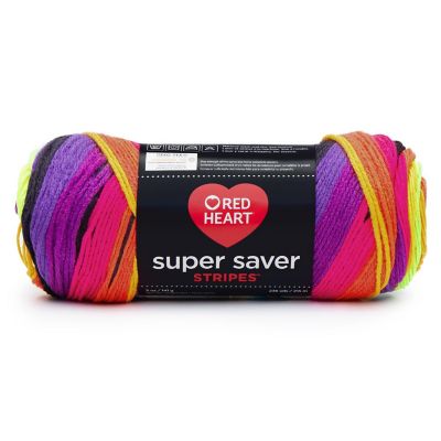 Red Heart Super Saver Yarn 3/Pack-Bright Stripe Image 1