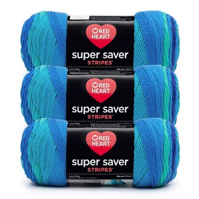 Red Heart Super Saver Yarn 3/Pack-Cool Stripe Image 1