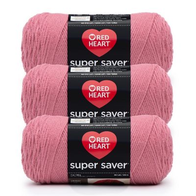 Red Heart Super Saver Yarn 3/Pack-Light Raspberry Image 1