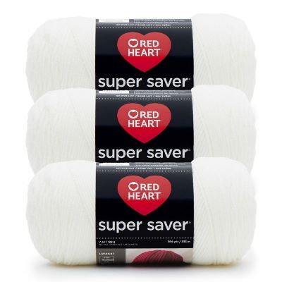 Red Heart Super Saver Yarn 3/Pack-Soft White Image 1
