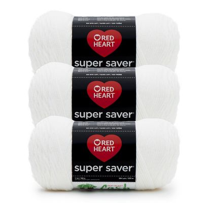 Red Heart Super Saver Yarn 3/Pack-White Image 1