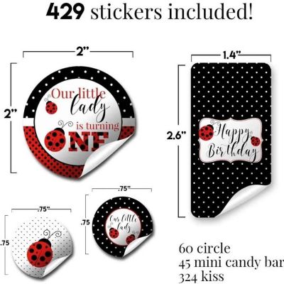 Red Ladybug 1st Birthday Sticker Bundle 429pc. by AmandaCreation Image 1