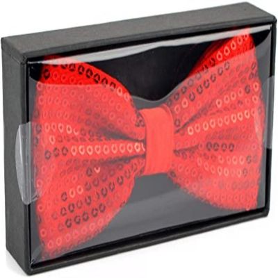 Red Men's 2.5 Sparkle Bow Tie Image 1