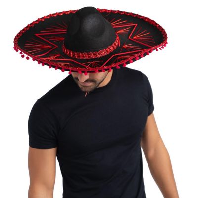 Red Mexican Sombrero Hat - Adults Image 1