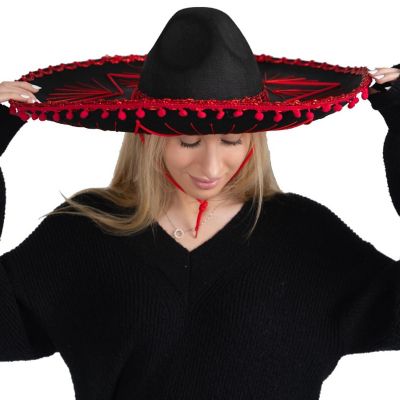 Red Mexican Sombrero Hat - Adults Image 2