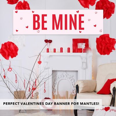 Red Pink Be Mine Happy Valentines Banner Image 1