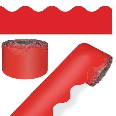 Red Rolled Scalloped Bulletin Board Borders Image 1