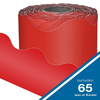 Red Rolled Scalloped Bulletin Board Borders Image 1