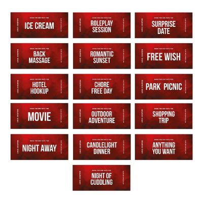 Red Romantic Love Coupons for Couples Image 1