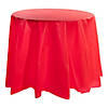 Red Round Disposable Plastic Tablecloths (84") - (48 Tablecloths) Image 1