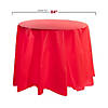 Red Round Disposable Plastic Tablecloths (84") - (48 Tablecloths) Image 1