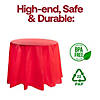 Red Round Disposable Plastic Tablecloths (84") - (48 Tablecloths) Image 2