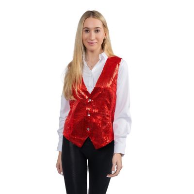 Red Sequin Vest - Adults S Image 1