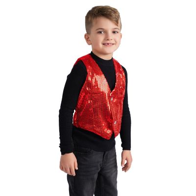 Red Sequin Vest - Kids M Image 1
