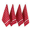 Red Solid Windowpane Terry Dishtowel (Set Of 4) Image 1