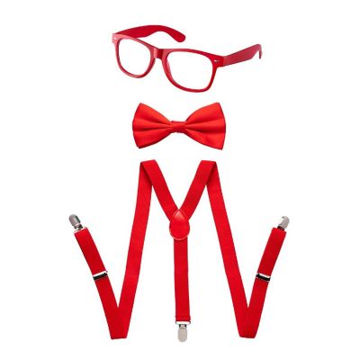 Red Suspenders, Bowtie &amp; Sunglasses Set Image 1