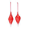 Red Swirl Glass Drop Ornament (Set Of 12) 7.25"H Glass Image 1