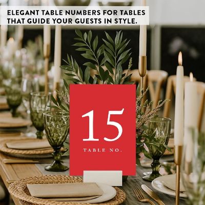 Red Table Numbers 1 20 4x6 Image 2