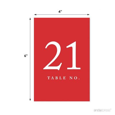 Red Table Numbers 21 40 4x6 Image 1