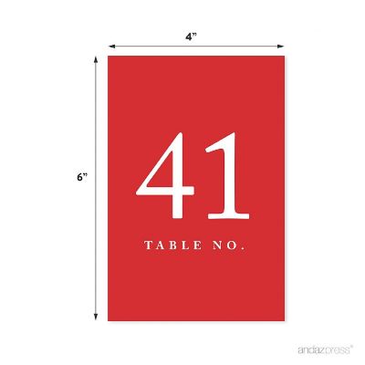 Red Table Numbers 41 60 4x6 Image 1